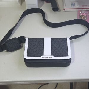 Michael Kors Monogram Black and White Crossbody Bag